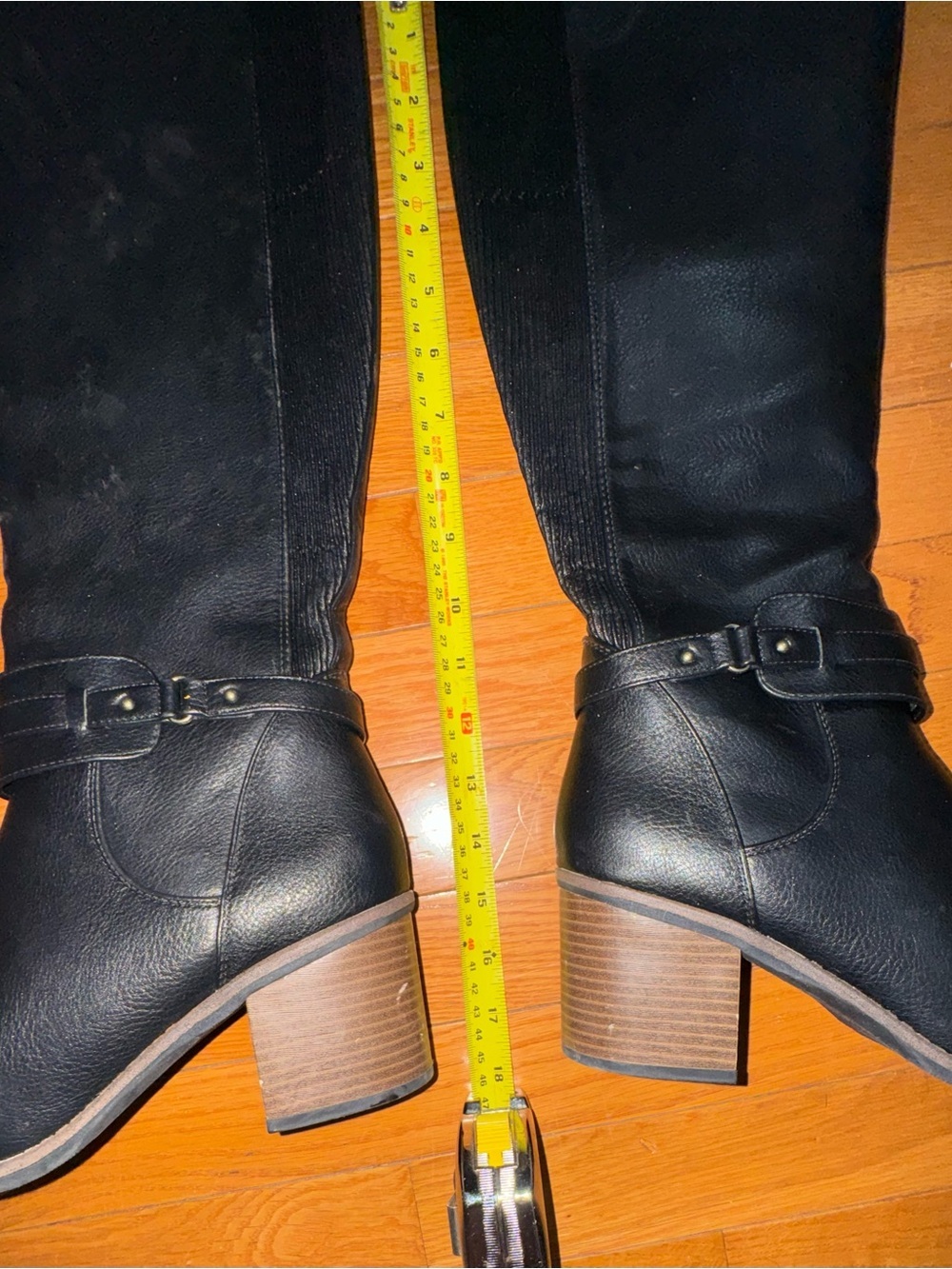 Sonoma Black Mid-Calf Block Heel Women's Boots - Picture 12 of 15